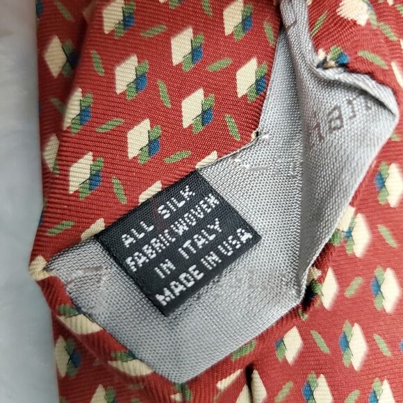 Christian Dior Silk Tie Burgundy Print - Picture 6 of 8